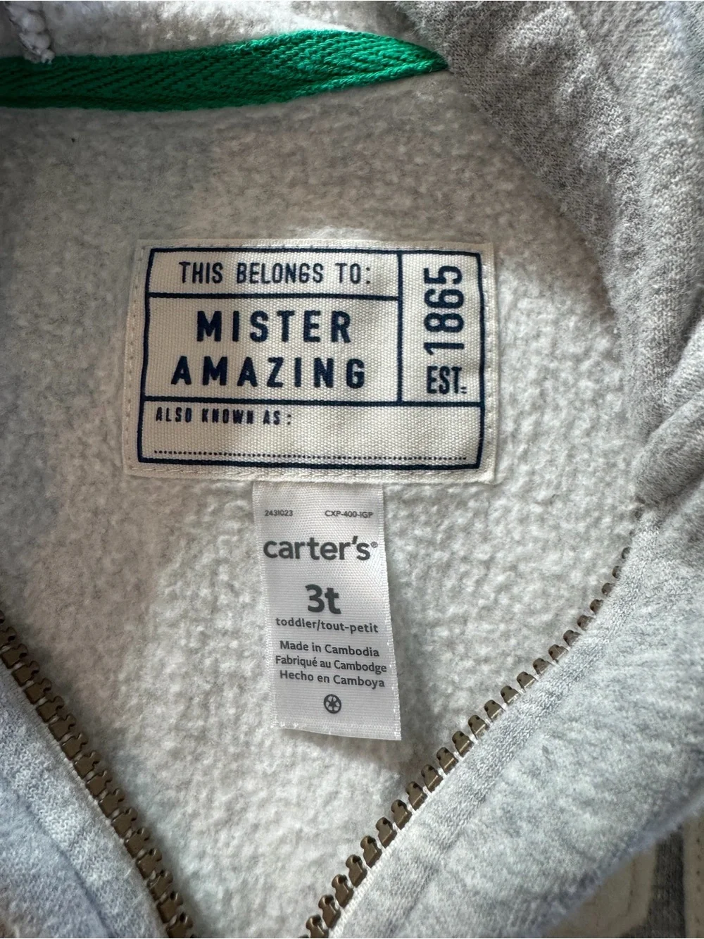 Carter’s Gray Hoodie Sweatshirt Size 3T